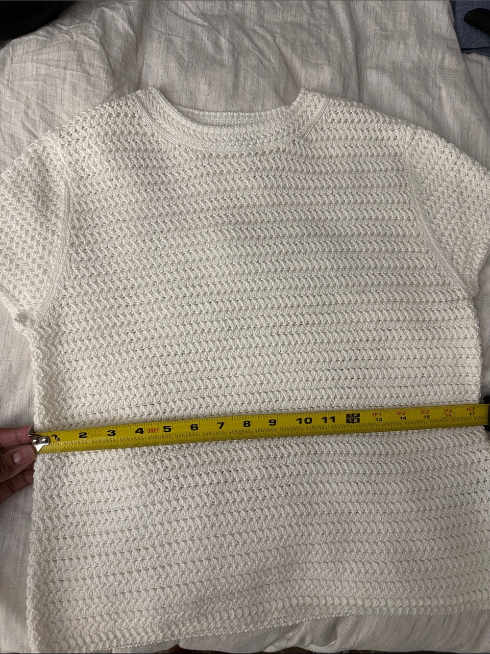 NWOT! Cotton Crochet Crewneck T-Shirt - Picture 6 of 8